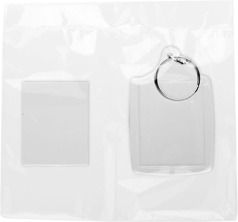 Snapins 1 3/8" x 1 3/4" Acrylic Photo Snap-in Keychain - 25 Pack - Image 2