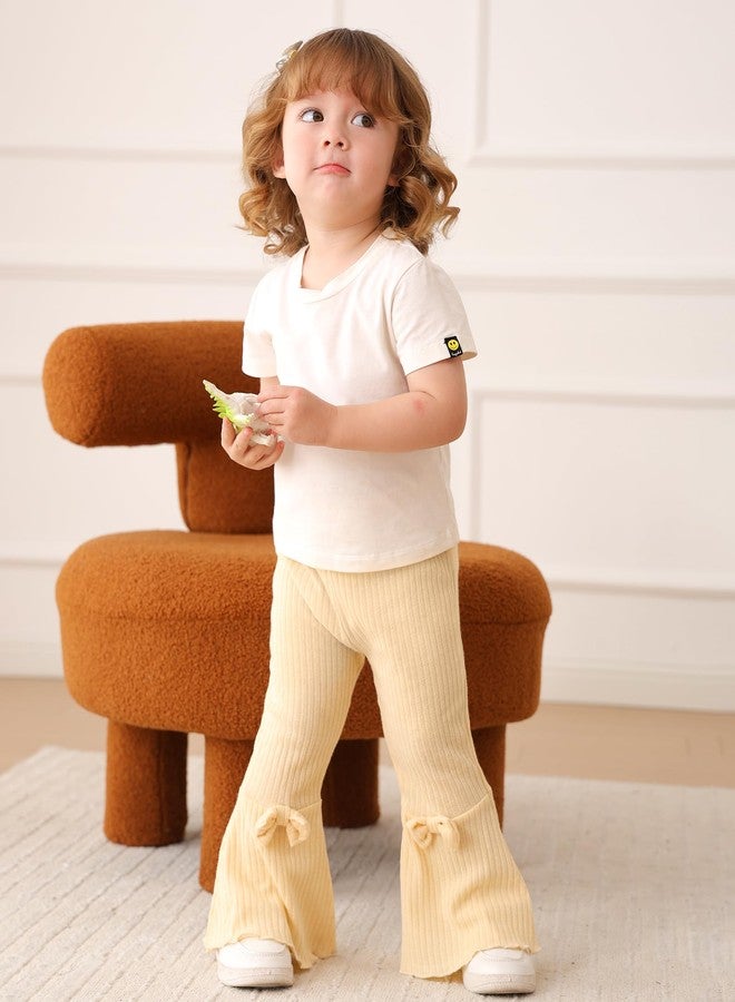 Mioglrie Newborn Baby Girl Pants 3 6 Months Infant Baby Leggings Black Khaki Brown 3 Pack Flare Pants Fall Winter Bell Bottoms 3-6 Month Girl Clothes - Image 3