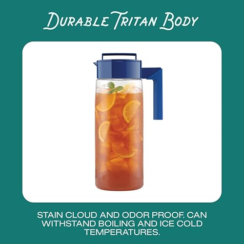 Takeya Airtight Pitcher - Everyday-Use Airtight Pitcher for Iced Tea & More - Clear Pitcher with Lid - Lightweight Kitchen Essential - Spill-Proof & Durable Kitchenware - 2 Quart, Avocado - Image 4