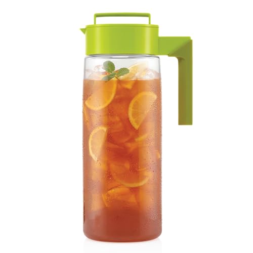 Takeya Airtight Pitcher - Everyday-Use Airtight Pitcher for Iced Tea & More - Clear Pitcher with Lid - Lightweight Kitchen Essential - Spill-Proof & Durable Kitchenware - 2 Quart, Avocado - Image 1