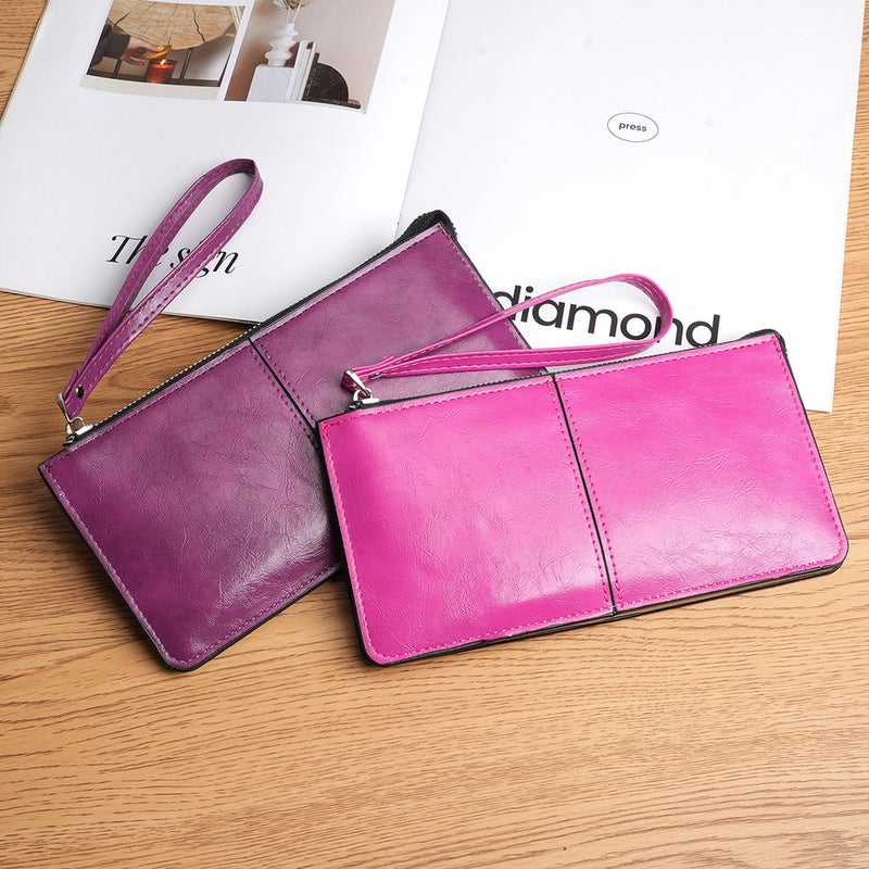 Multifunctional Solid Color PU Leather Wallet, RFID Blocking Design Portable Daily Storage Purse for Cards Cash Coin Business Use - Image 3