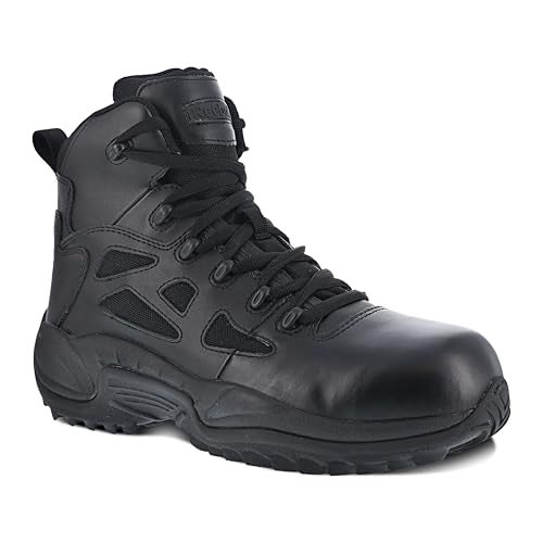 Reebok mens Rapid Response Rb Safety Toe 6" Stealth With Side Zipper Military Tactical Boot, Black, 6.5 Medium US - Image 2