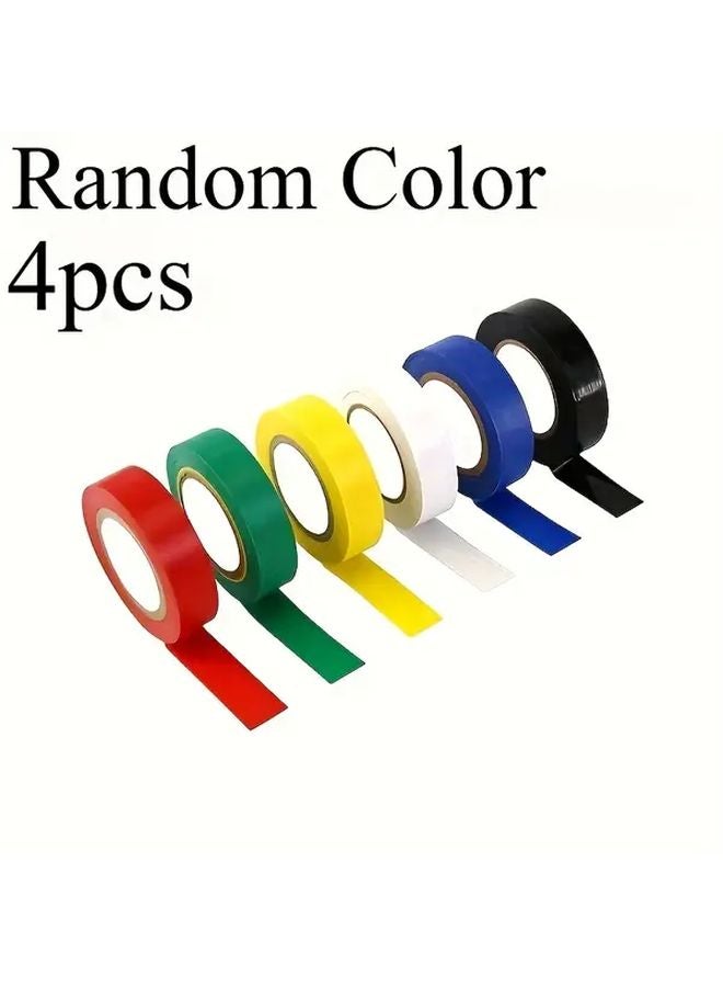 Premium Electrical Insulating Tape Flame Retardant 4pcs Random Color Indoor Outdoor Use - Image 1