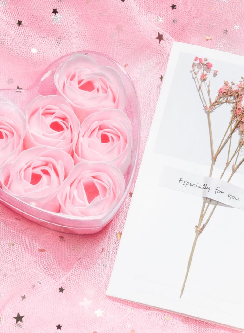 Arabest Gifts for Women Luxury Rose Spa Gift Set,12-in-1 Premium Care Package with 20oz Pink Gradient Tumbler (304 Stainless Steel), Bath Salt Ball, Diamond Soap, Soy Candle, Floral Blanket, Satin Sleep Mask, Perfect Mothers Day Valentine Gifts for Her - Image 5