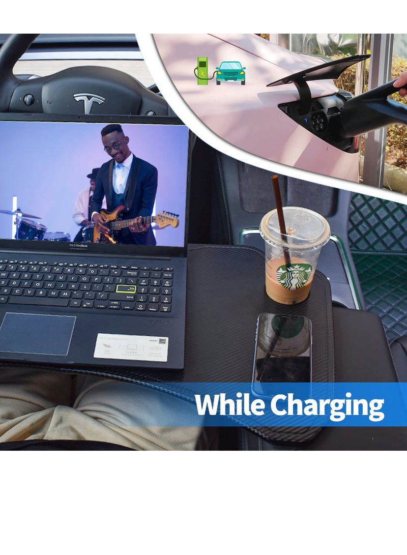 Excefore Tesla Foldable Tray Car Laptop Table for Model Y Model 3 Car Desk for Working and Food Eating During Road Trips and Charging - Image 3