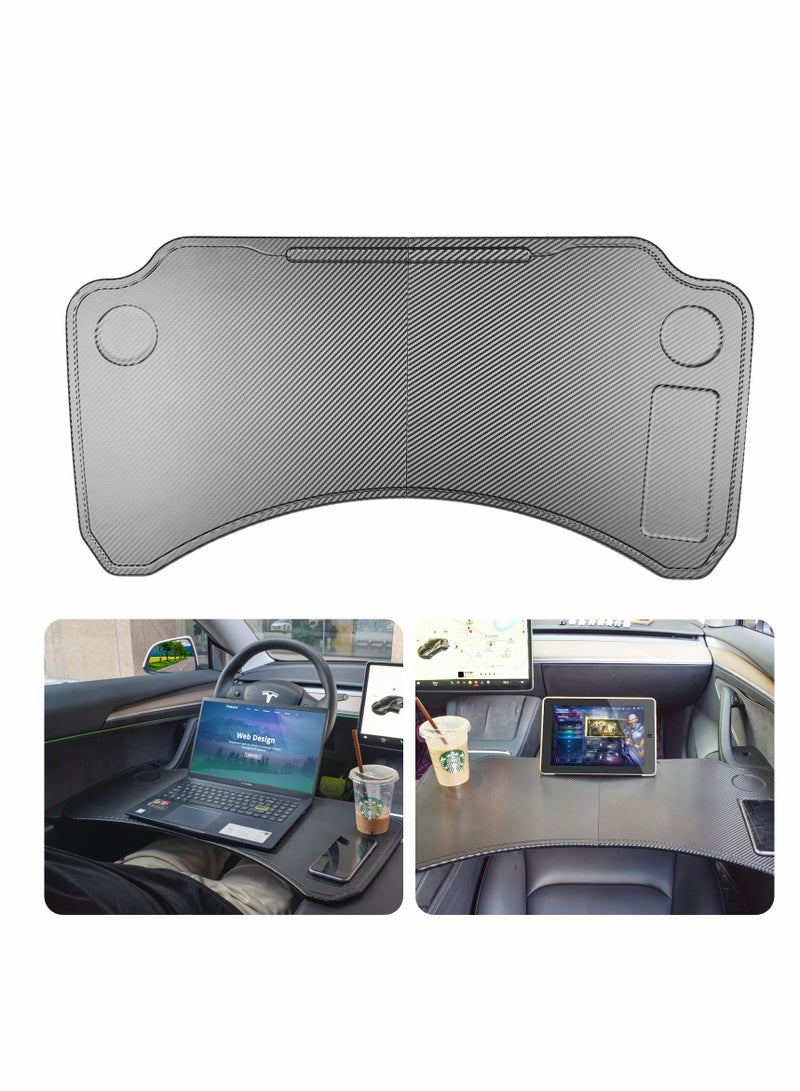 Excefore Tesla Foldable Tray Car Laptop Table for Model Y Model 3 Car Desk for Working and Food Eating During Road Trips and Charging - Image 2