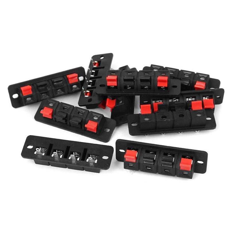 Xiaoyztan 10 Pcs 4-Way Speaker Spring Clip Audio Terminals Red Black Push Release Connector - Image 4
