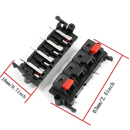 Xiaoyztan 10 Pcs 4-Way Speaker Spring Clip Audio Terminals Red Black Push Release Connector - Image 2