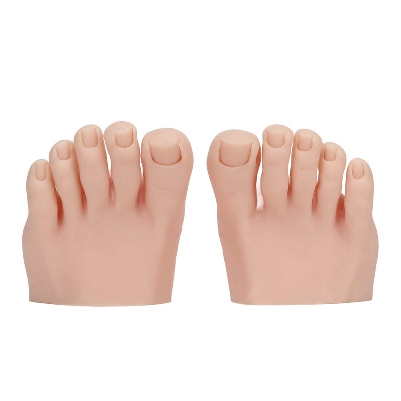 YOSOO Nail Art Training Foot 1 Pair Fake Half Foot for Pedicure Practice Soft Wear Resistance Silicone Practice Foot Pedicure Tattoo Practice Silicone Foot Model Acrylic Nails