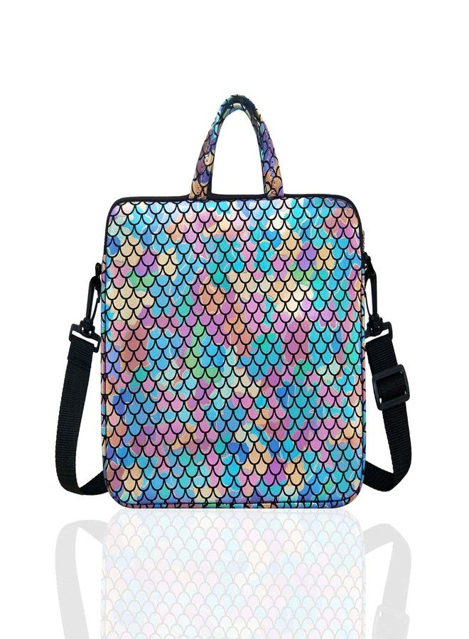 Youda 11.6-Inch Laptop Shoulder Messenger Carrying Bag Case Sleeve For 11" 11.6" 12" 12.5 inch Macbook/Notebook/Ultrabook/Chromebook, Mermaid Scale (Colorful) - Image 2