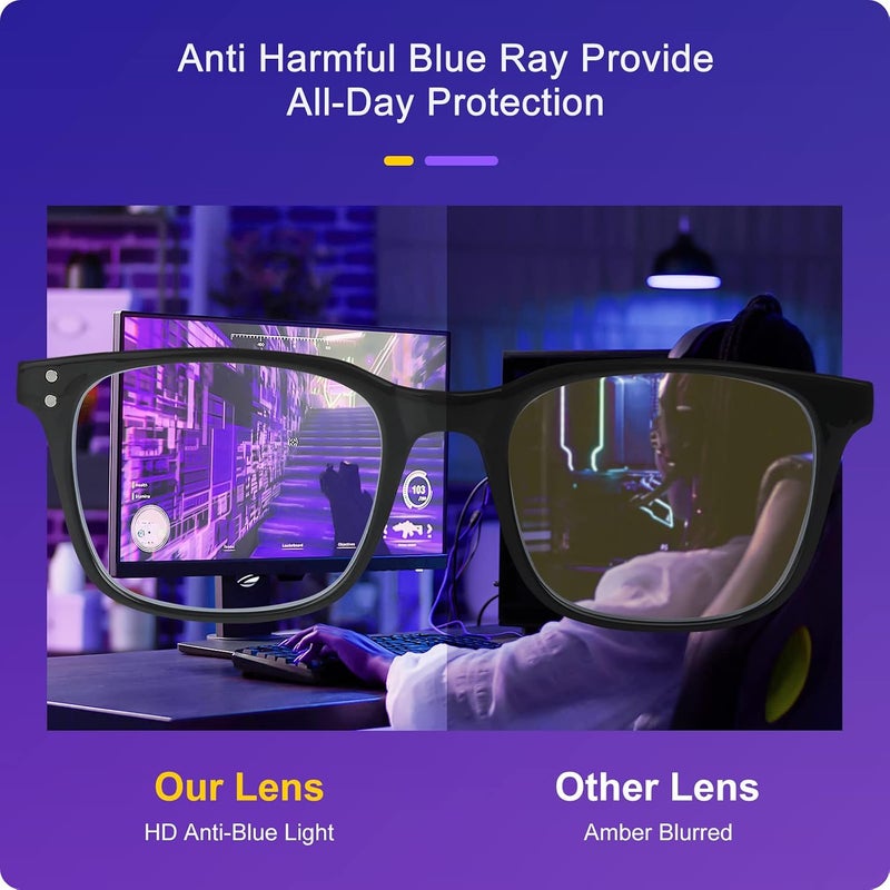 Blue Light Blocking Glasses Lightweight Computer Gaming Glasses with Blue Light Filter Eyewear for Women Men Anti TV Phone Glare Eyeglasses - Image 2