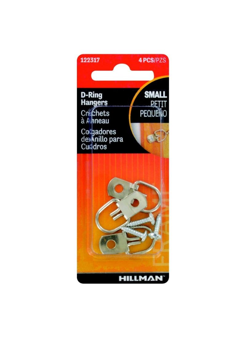 Hillman Hillman AnchorWire Small D-Shaped Steel Ring Hanger Pack 4Pcs 