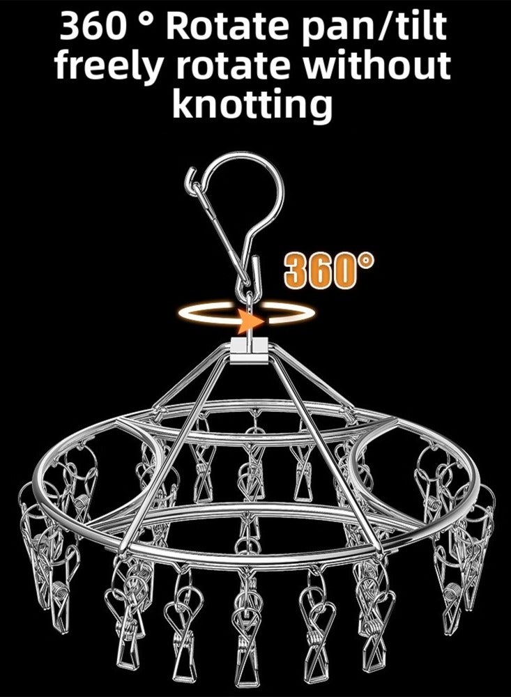 متعددة الوظائف الفولاذ المقاوم للصدأ جولة جورب كليب ، الملابس كليب ، الملابس تجفيف الرف.30 مقاطع حل تماما مشاكل تجفيف الملابس الخاصة بك ، بسهولة تجفيف جميع أنواع الملابس والجوارب ، دائم ، ومثالية لتجفيف عائلتك. - Image 2