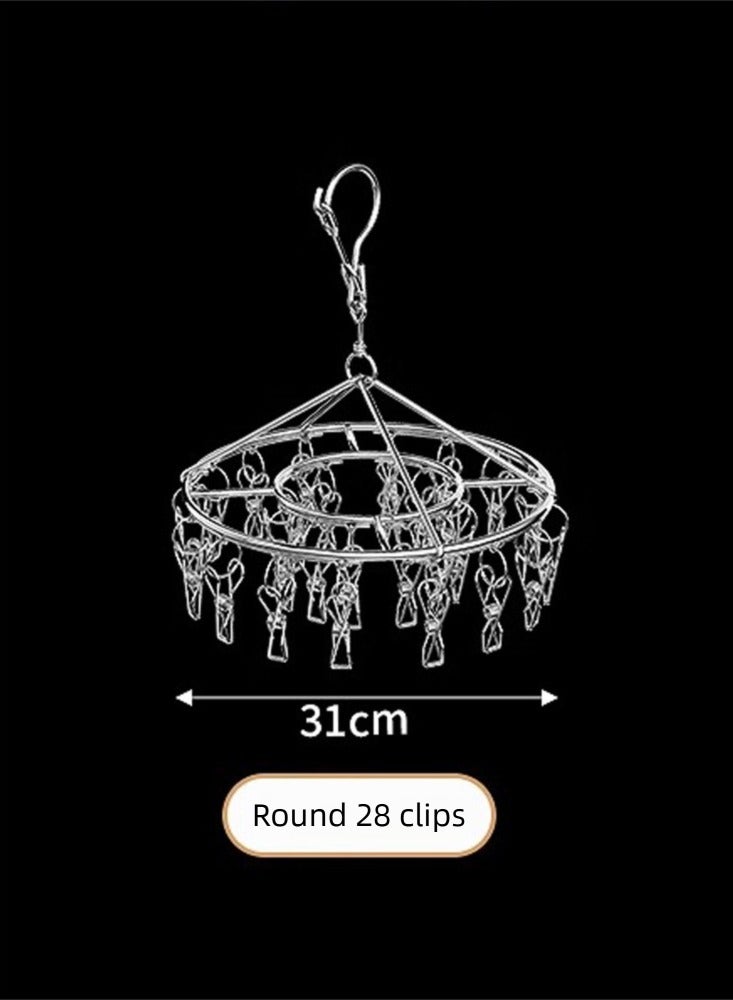 متعددة الوظائف الفولاذ المقاوم للصدأ جولة جورب كليب ، الملابس كليب ، الملابس تجفيف الرف.30 مقاطع حل تماما مشاكل تجفيف الملابس الخاصة بك ، بسهولة تجفيف جميع أنواع الملابس والجوارب ، دائم ، ومثالية لتجفيف عائلتك. - Image 4