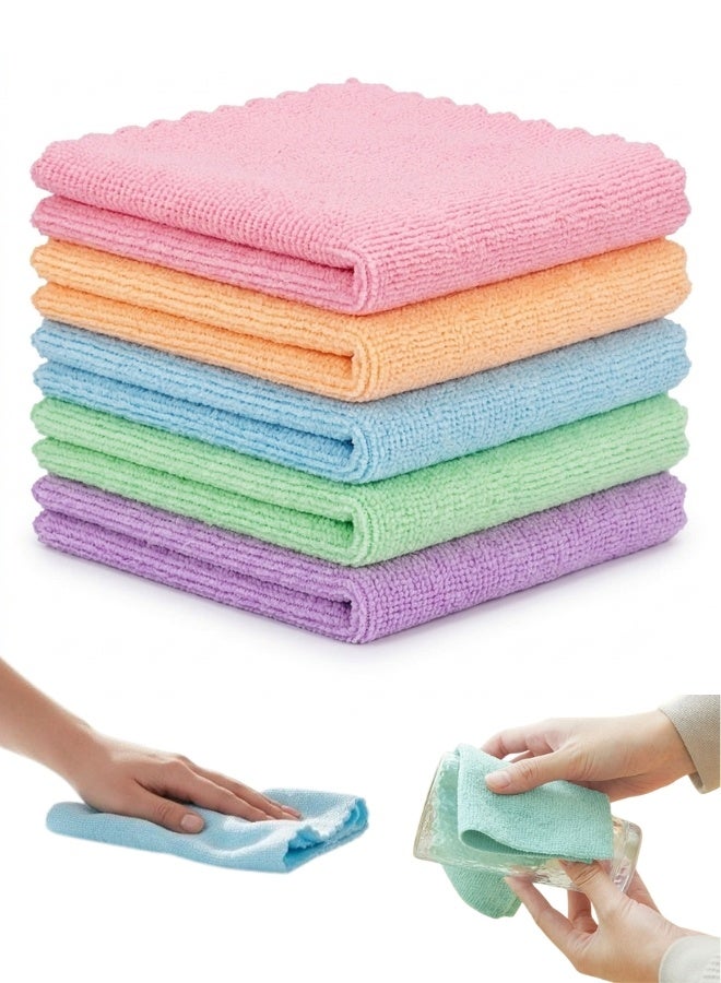 Universal Microfiber Cleaning Cloths Pack of 5 30 x 30 cm Reusable Lint Free Multi Surface Cleaning Wipes - Image 1