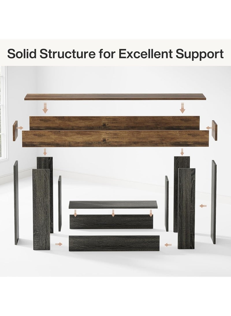 Chulovs 120cm Farmhouse  Console Table with U-Shaped Base – Slim Long Sofa Table for Behind Couch, Living Room, Hallway & Foyer - Image 5