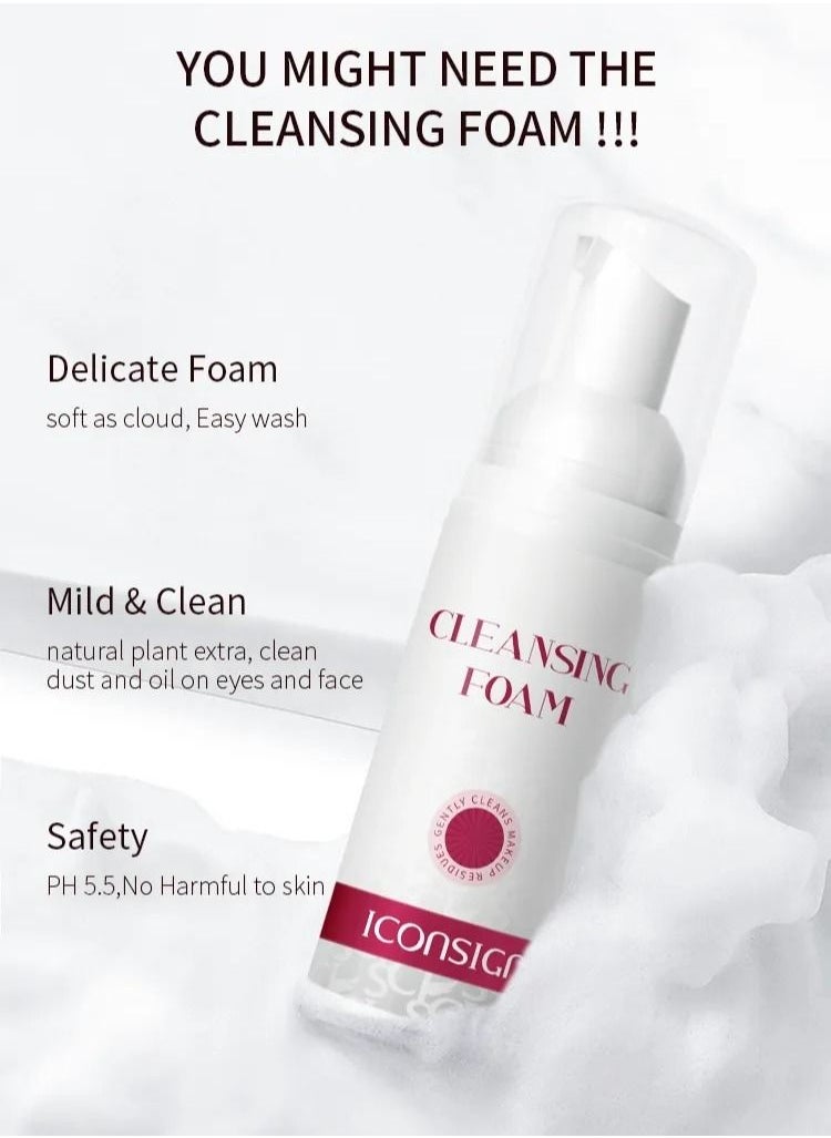 ICONSIGN - Iconsign New 2023 Cleaning Foam Kit with tools Eyelash and Eyebrow shampoo for Strong cleaning - Image 1