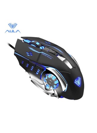 AULA S20 Gaming Mouse, Wired USB Computer Mouse with RGB LED Backlit, DPI Adjustable, PC Gaming Mice with 6 Programmable Macro Buttons for Desktop, Laptop, PC, Mac - Black - pzsku/Z313585AFA7C56B4978C0Z/45/_/1739090804/e4f669a2-0195-4593-ae9e-b9fe3086fb89