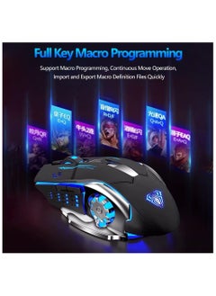أولا ماوس ألعاب AULA S20، ماوس كمبيوتر USB سلكي مع إضاءة خلفية LED RGB، قابل للتعديل DPI، ماوس ألعاب كمبيوتر مع 6 أزرار ماكرو قابلة للبرمجة لسطح المكتب والكمبيوتر المحمول والكمبيوتر الشخصي وماك - أسود  - Image 4