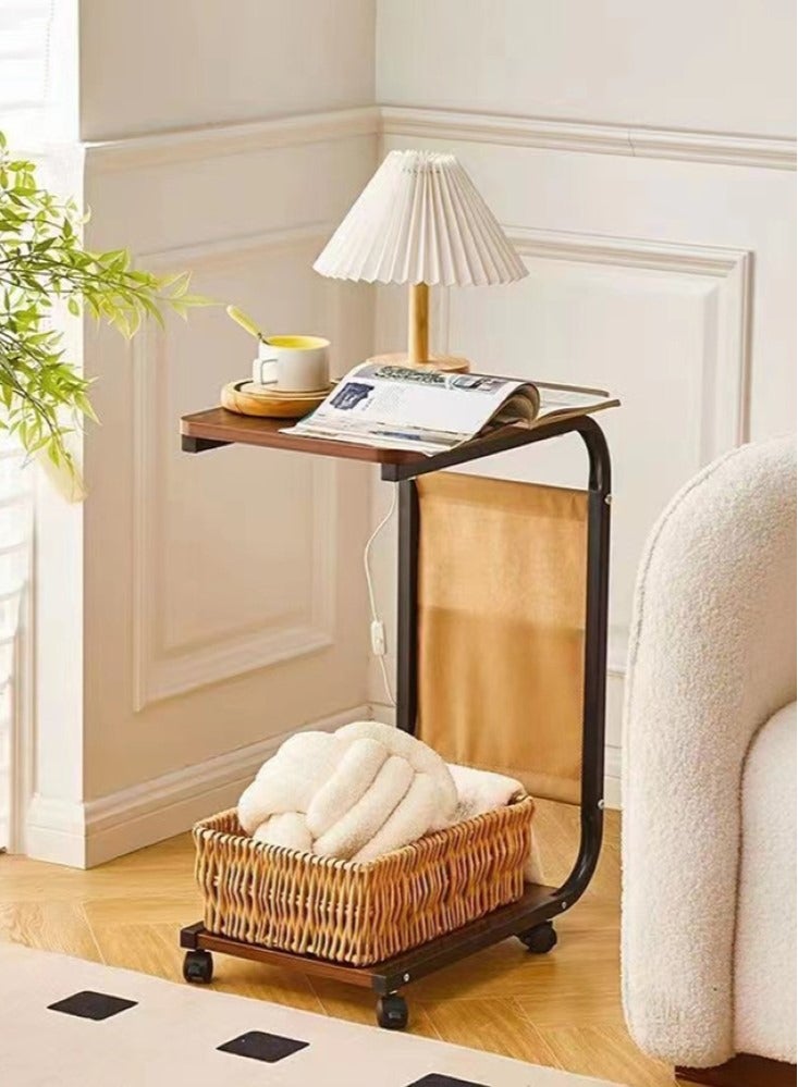 Kutis 1-Piece Removable Sofa Table Coffee Table Side Table Brown/Black 45x28x65 Centimeter  - Image 1