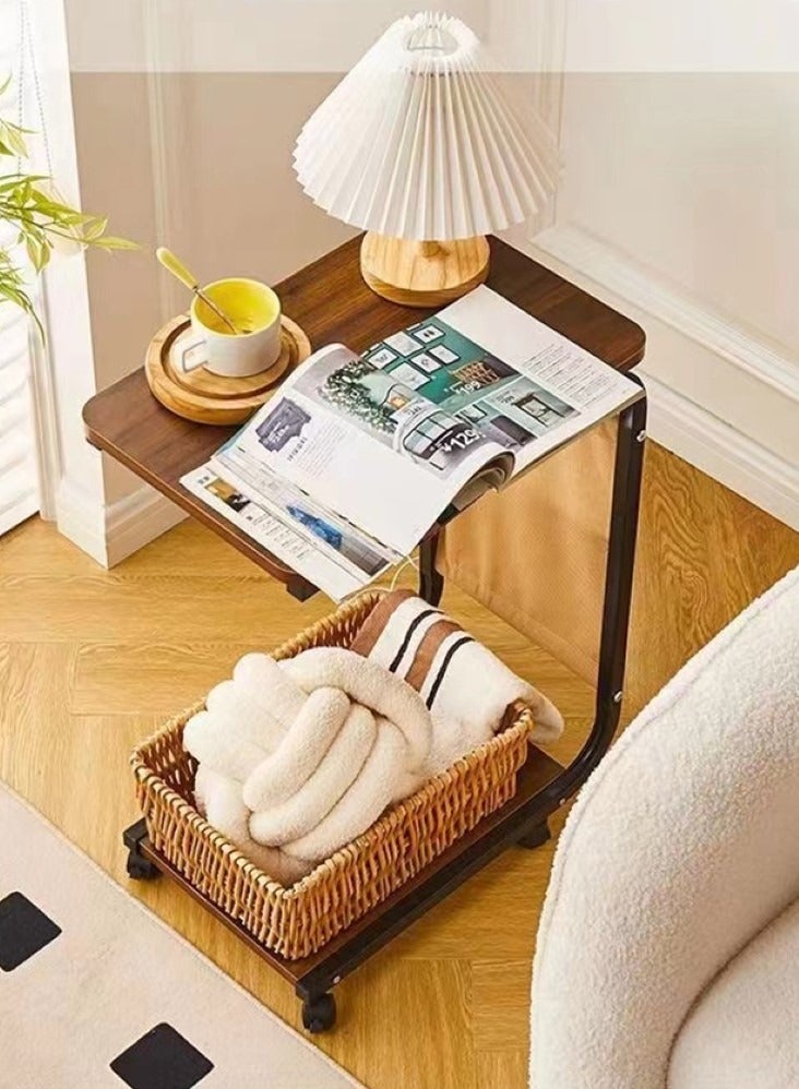 Kutis 1-Piece Removable Sofa Table Coffee Table Side Table Brown/Black 45x28x65 Centimeter  - Image 2