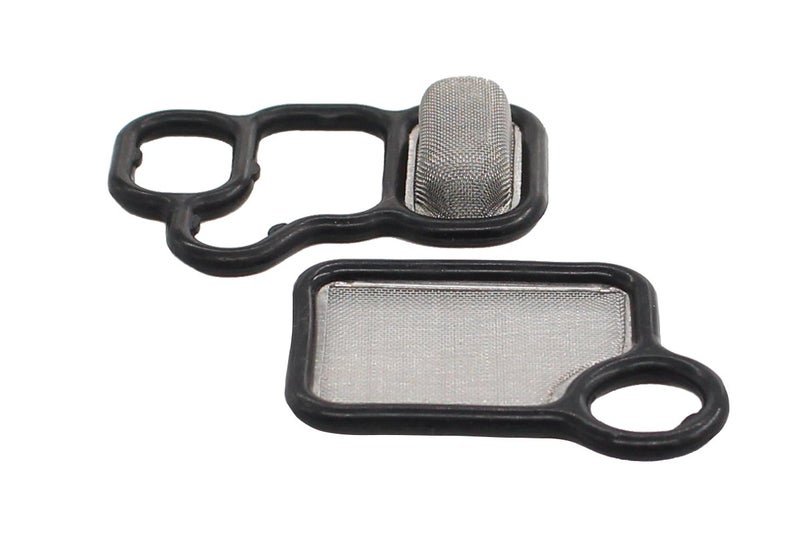 NewYall VTEC Variable Timing Solenoid Gasket/Spool Valve Filter VTC Screen 1 Valve to Head and 1 Front of Head for Acura RDX RSX TSX Honda Accord CR-V Fit Element - Image 2
