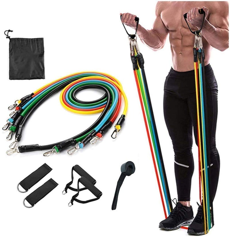 MEXONIC Natural Rubber, Foam Resistance Legs Ankle Straps Exercise Bands with Door Anchor, Handles, Waterproof Carry Bag - Image 1
