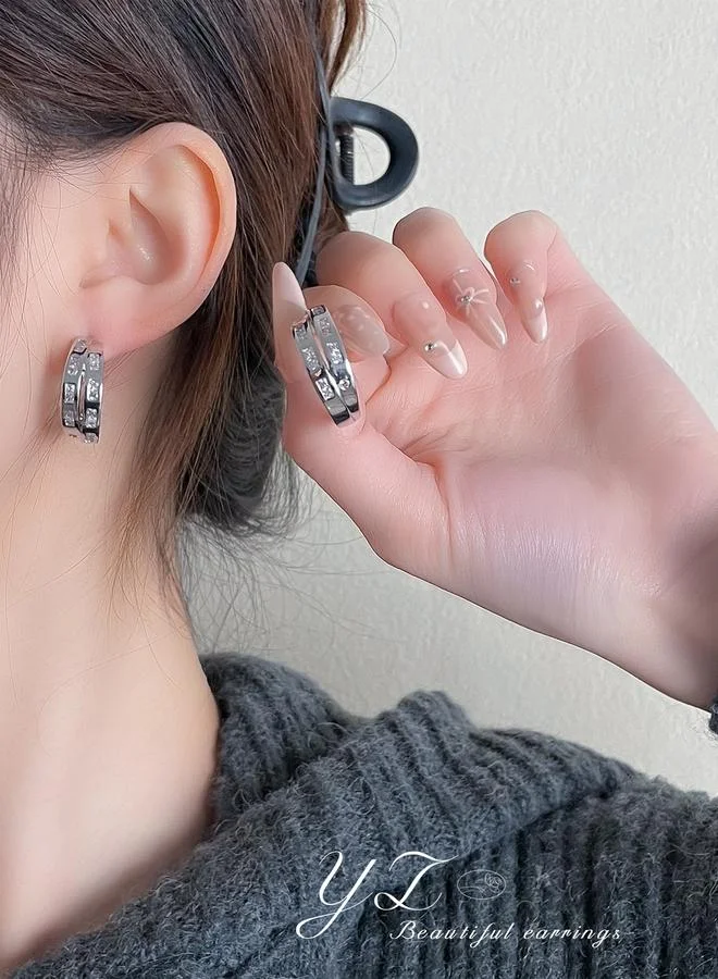 Embellished Half Hoop Earrings