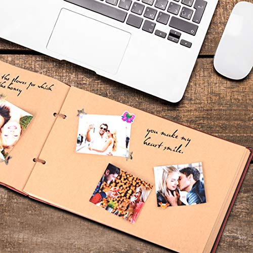 LINKEDWIN Our Adventure Book, Leather Covers with Concave Words, Up Scrapbook Album, Wedding Guestbook, 11.6 x 7.5 inch, 80 Pages - Image 3