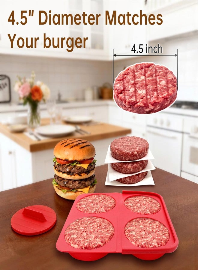 FAILUN Burger Press Patty Maker – 4-in-1 Non-Stick Silicone Hamburger Meat Press Mold with Storage,Dishwasher Safe & BPA Free,Perfect for Homemade Burgers, BBQ, Outdoor Grilling - Image 3