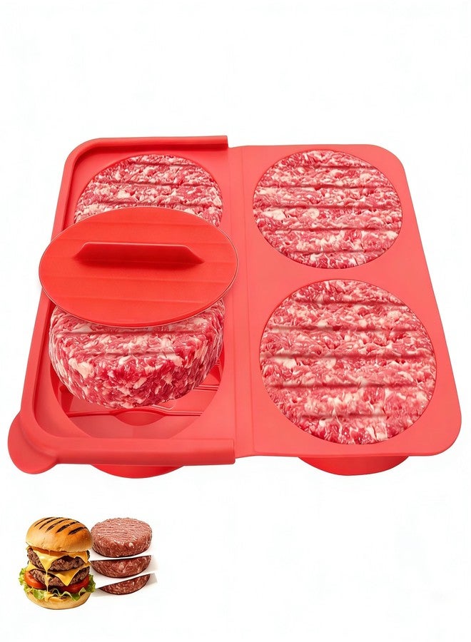 FAILUN Burger Press Patty Maker – 4-in-1 Non-Stick Silicone Hamburger Meat Press Mold with Storage,Dishwasher Safe & BPA Free,Perfect for Homemade Burgers, BBQ, Outdoor Grilling - Image 1