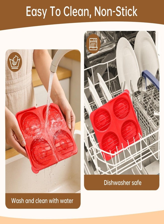 FAILUN Burger Press Patty Maker – 4-in-1 Non-Stick Silicone Hamburger Meat Press Mold with Storage,Dishwasher Safe & BPA Free,Perfect for Homemade Burgers, BBQ, Outdoor Grilling - Image 5