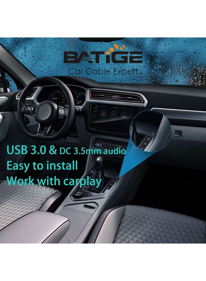 BATIGE 2 Pack USB 3.0 & 3.5mm Car Mount Flush Cable 3.5mm + USB3.0 AUX Extension Dash Panel Waterproof Mount Cable for Car Boat and Motorcycle - 3ft - Image 4