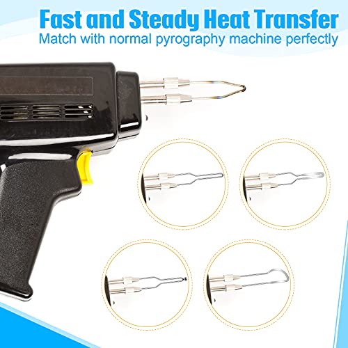 Outus 23 Pieces Wood Burning Tips Pyrography Tips Nibs Kit Wire Pen Nibs Replacement Tools for High Impedance Adjustable Pyrography Machine Accessory Tool Wood Leather Making - Image 4