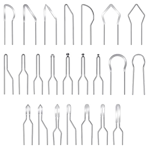 Outus 23 Pieces Wood Burning Tips Pyrography Tips Nibs Kit Wire Pen Nibs Replacement Tools for High Impedance Adjustable Pyrography Machine Accessory Tool Wood Leather Making - Image 1