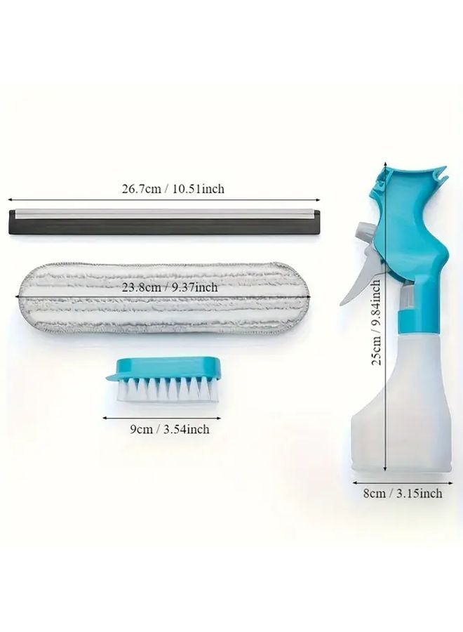 Green 4 In 1 Glass Cleaner With Spray Scraper Brush Streak Free Multipurpose - Image 5