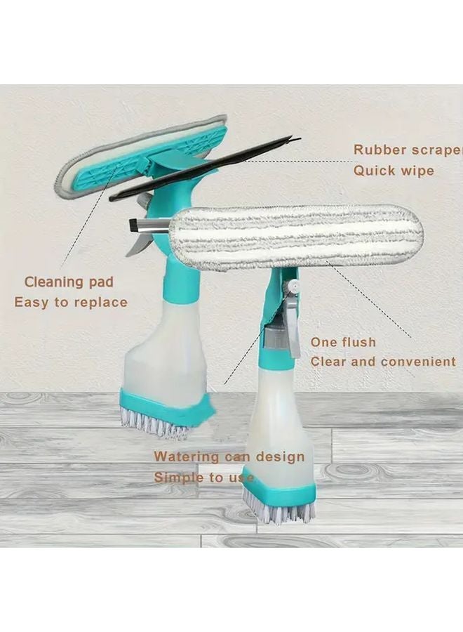 Green 4 In 1 Glass Cleaner With Spray Scraper Brush Streak Free Multipurpose - Image 3