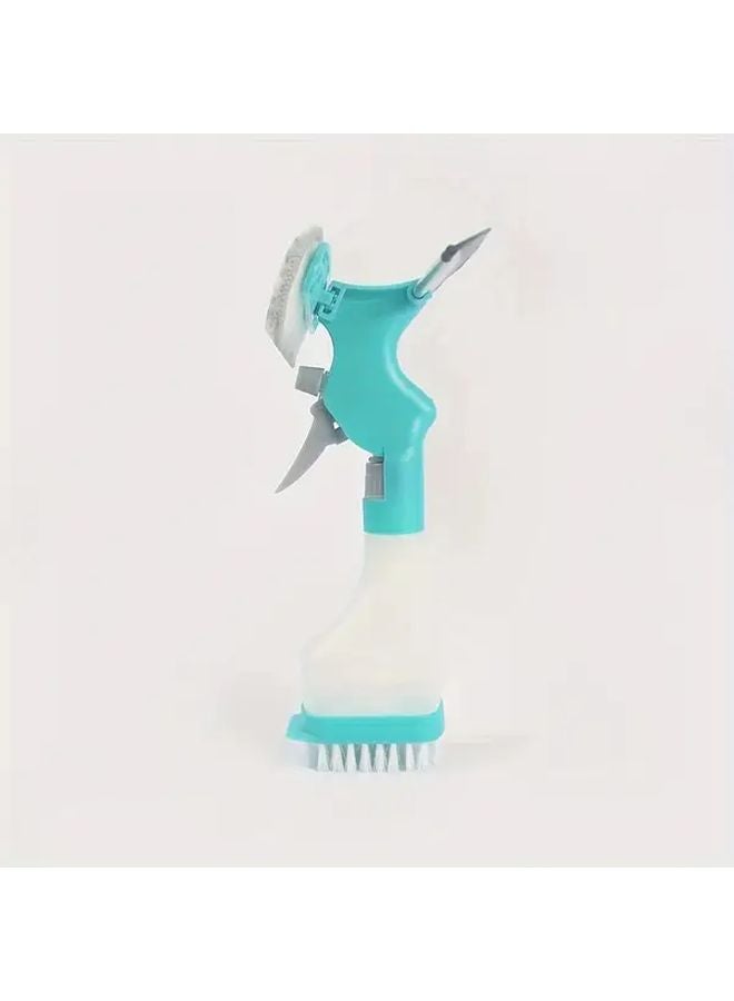 Green 4 In 1 Glass Cleaner With Spray Scraper Brush Streak Free Multipurpose - Image 1