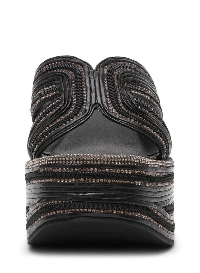 Steve Madden  Justice Black Women's Wedge Sandals for Women | Best Price UAE