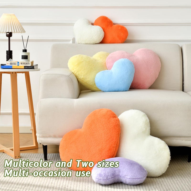IREMATE Heart Pillow Black Throw Pillows Decorative Pillows for Bed Couch Cute Faux Rabbit Fur Small Pillow for Women Valentine Anniversary Fall Halloween Christmas Home Decor (Mini, 13"x10") - Image 3