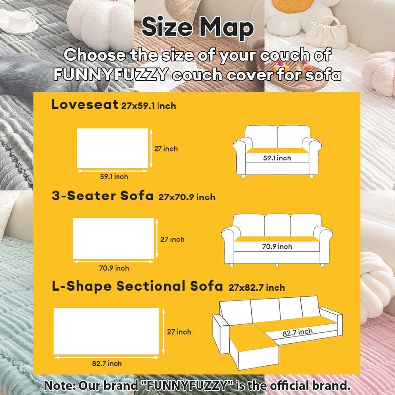 FUNNY FUZZY Pet Couch Covers for Sofa, Washable Dog Couch Cover Protector for Dogs, Flannel Couch Covers for Dogs Pet Friendly Pets Mat Bed Sofa Cover (Blue-Grey, 27.6"Ã—59.1") - Image 5