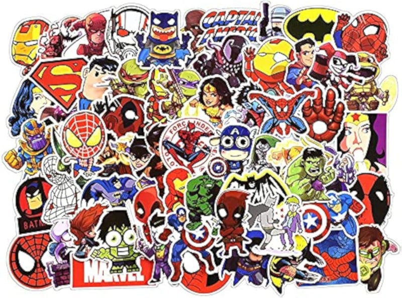 100 pcs Superhero Sticker Snowboard Car Styling Sleigh Box Luggage Fridge Laptop Toy Vinyl Decal Home Decor Cool Stickers