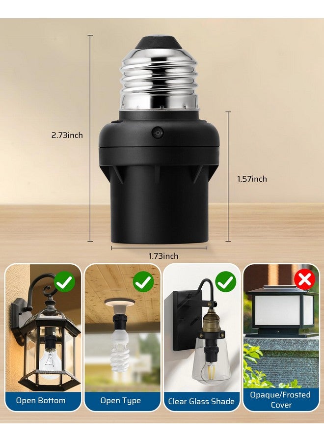 DEWENWILS Light Sensor Socket, Dusk to Dawn Sensor Socket, Light Bulb Socket for Light Fixtures, Compatible with Incandescent/CFL/LED/Halogen Bulbs, 4 Pack - Image 5