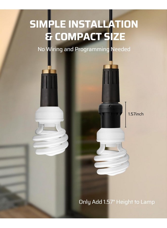 DEWENWILS Light Sensor Socket, Dusk to Dawn Sensor Socket, Light Bulb Socket for Light Fixtures, Compatible with Incandescent/CFL/LED/Halogen Bulbs, 4 Pack - Image 4