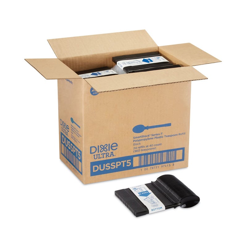 Dixie Ultra DUSSPT5 Polypropylene Soup Spoon Set Black