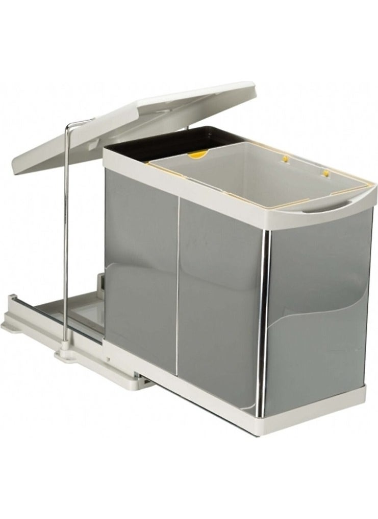 Pelikan Rail Cabinet Trash Can Stainless Chrome 20+1 Lt Liter 