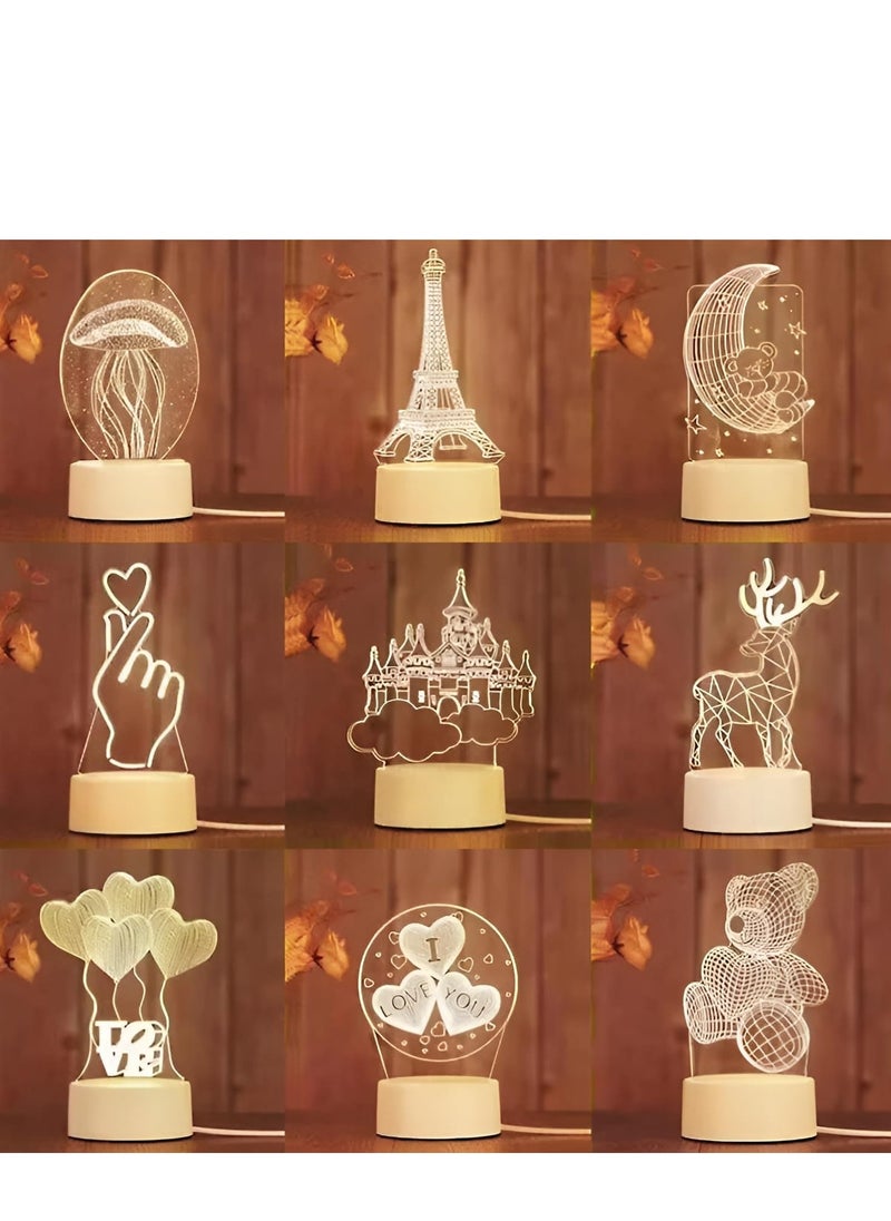 Plan A - Creative 3D LED Lamp – Desk Decor Table Lamp Bedroom Creative Night Light for Kids Adults Birthday Holiday Gifts for Boys Girls (Bear) - Image 1
