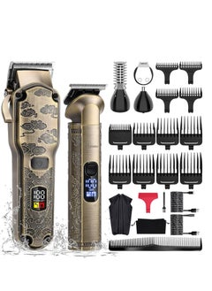 Hatteker Hatteker Professional Hair Clippers for Men Beard Trimmer Clippers and Trimmer Set Waterproof T-Blade Trimmer Cordless Grooming Kit Nose Body Hair Trimmer Barber Clippers Hair Cutting Kit  - Image 1