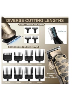 Hatteker Hatteker Professional Hair Clippers for Men Beard Trimmer Clippers and Trimmer Set Waterproof T-Blade Trimmer Cordless Grooming Kit Nose Body Hair Trimmer Barber Clippers Hair Cutting Kit  - Image 2