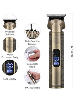 Hatteker Hatteker Professional Hair Clippers for Men Beard Trimmer Clippers and Trimmer Set Waterproof T-Blade Trimmer Cordless Grooming Kit Nose Body Hair Trimmer Barber Clippers Hair Cutting Kit  - Image 3
